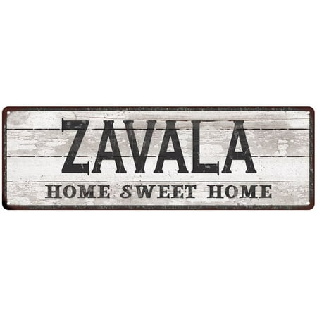 Zavala Home Sweet Home Country Look Gloss Metal Sign 6x18