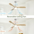 thumbnail image 2 of Witaxima 52 Inch Ceiling Fan with Dimmable LED Light, 6-Speed Remote Control, 3 Wood Blades, Reversible DC Motor for Bedroom/Living Room, Brushed Nickel, 2 of 7
