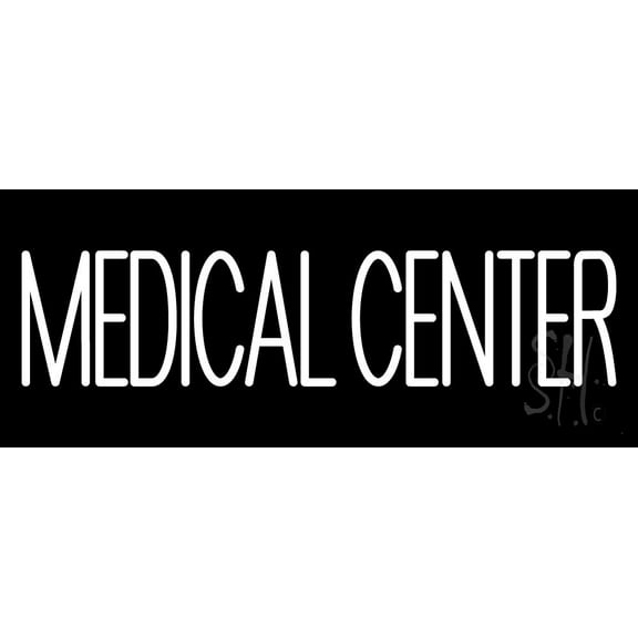Medical Center LED Neon Sign 13 x 32 - inches, Black Square Cut Acrylic Backing, with Dimmer - Bright and Premium built indoor LED Neon Sign for Defence Force.