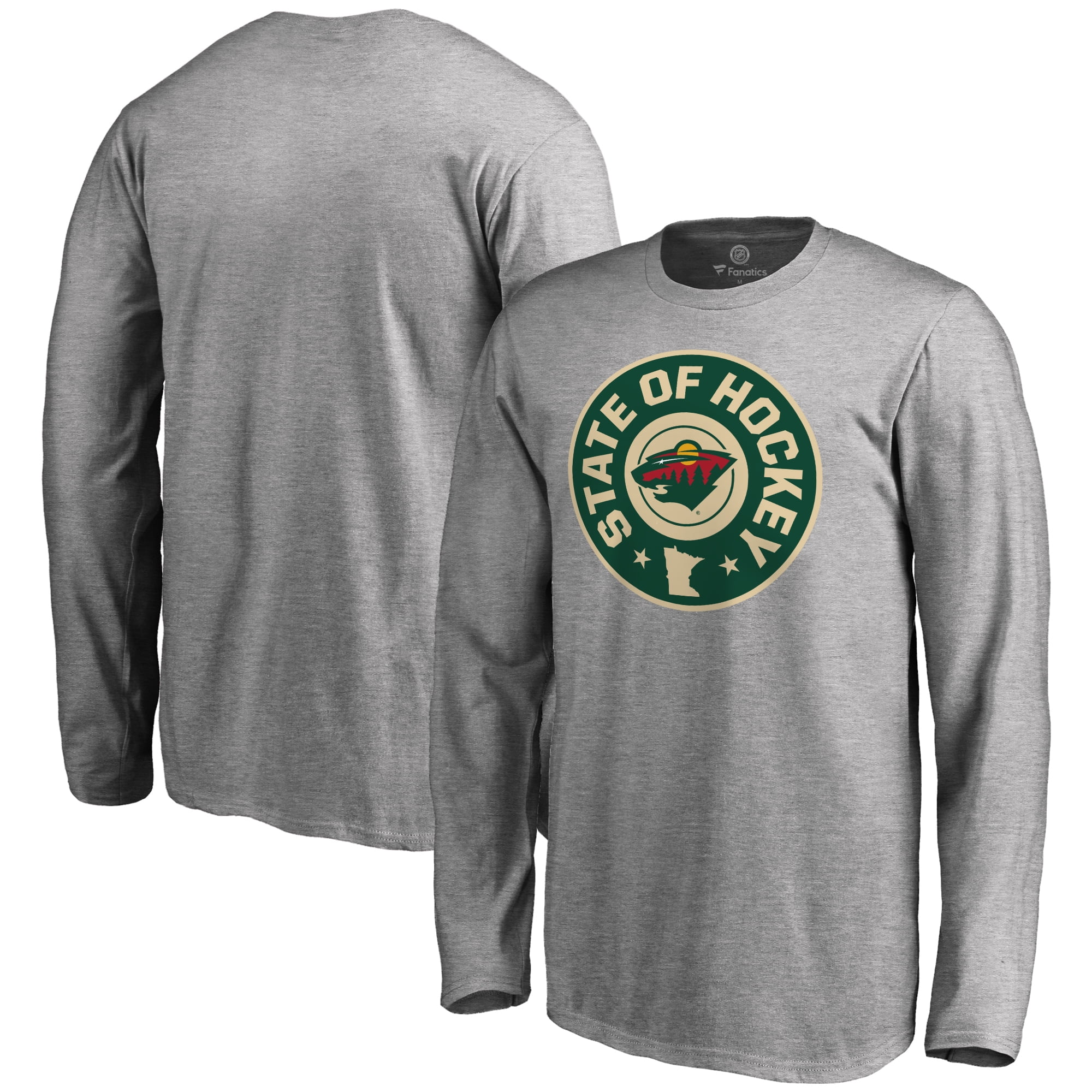 Minnesota Wild Youth Hometown Collection Hockey State Long Sleeve T-Shirt Ash by Football Fanatics/Ruppshirts