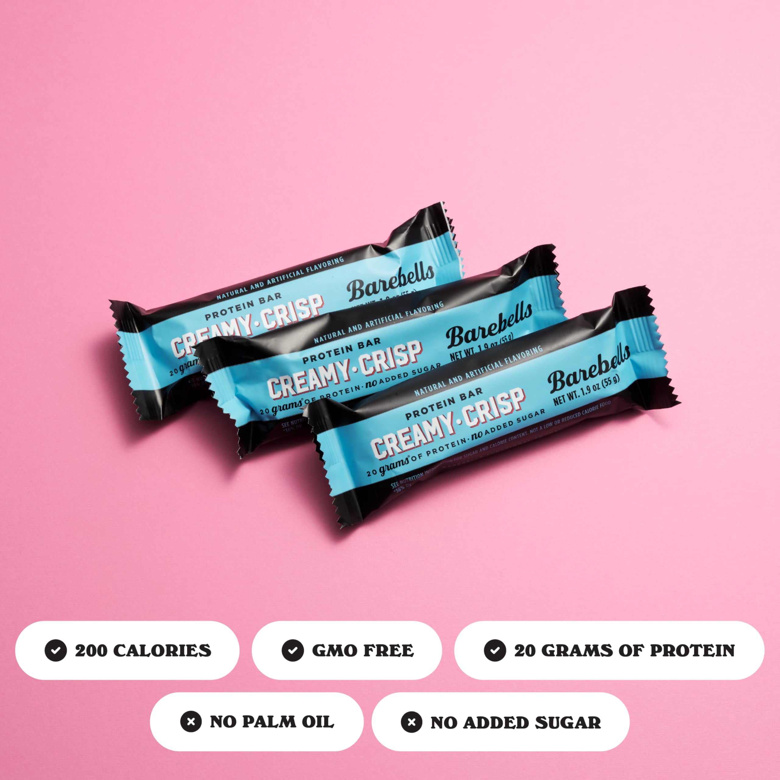 (Pack Of 12) Barebells Protein Bar Creamy Crisp 55 grams