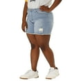 thumbnail image 5 of MODA NOVA Juniors' Plus Size Denim Shorts Raw Hem Casual Shorts 4X Sky Blue, 5 of 6