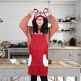 thumbnail image 2 of Delantal de cocina impermeable y resistente al aceite, color rojo, con capucha para cocinar, hornear y hacer barbacoas, perfecto para adultos y catering, 2 of 8