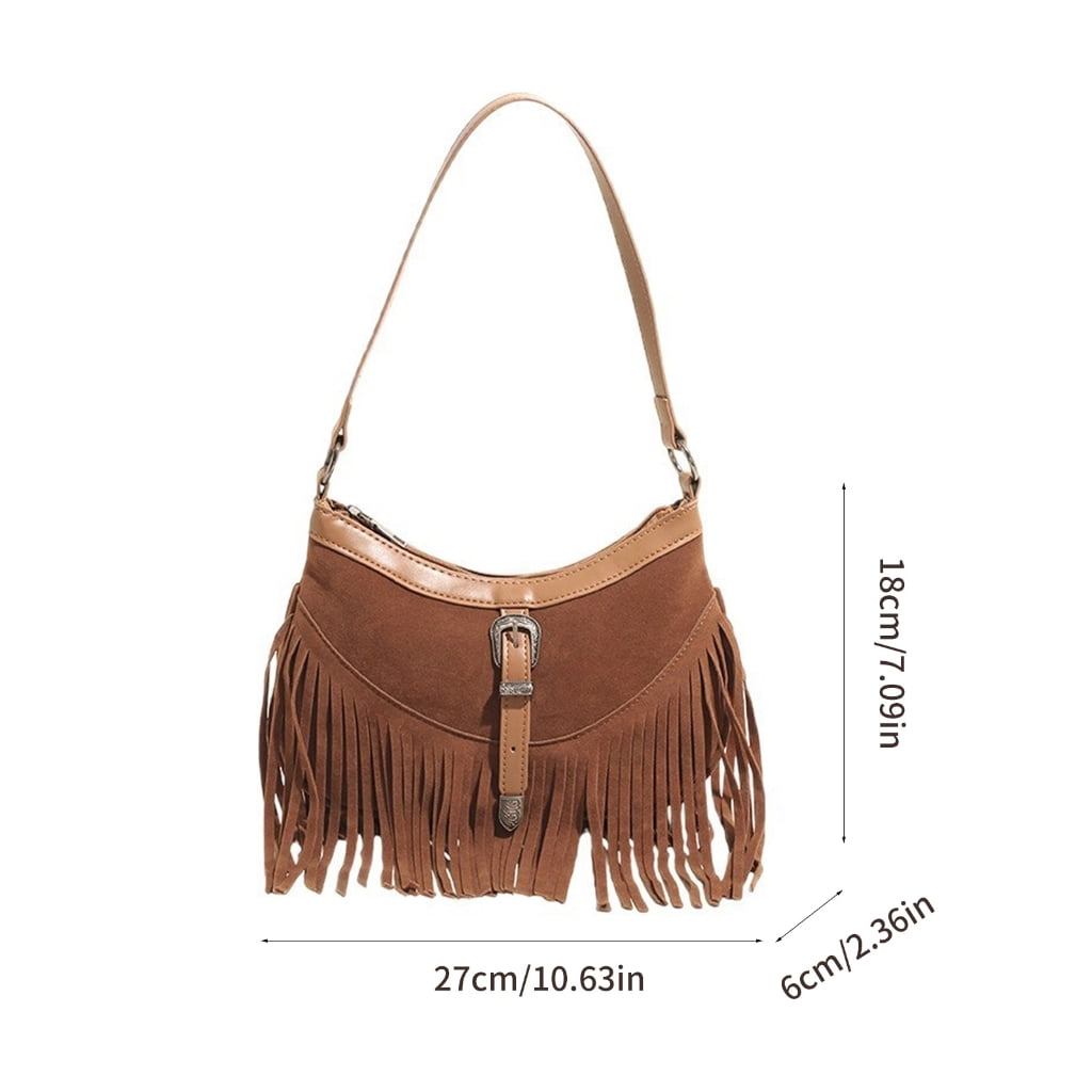 Fashion Hippie Western Cowgirl Purses Purses Fringe Hobos Bags for Women Faux Suedes Crossbody Bag tassels Shoulder Bag