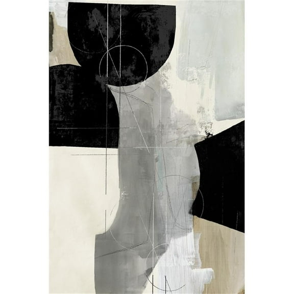 Giant Art 84x54 Jet Black II Fine Art Giant Canvas Print in Multi-Color