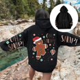 thumbnail image 2 of Wang6 Christmas Hoodies for Women Plus Size Funny Back Merry Christmas Letter Print Hooded Sweatshirts Long Sleeve V Neck Xmas Holiday Party Graphic Pullovers Tops with Pocket X_Black M, 2 of 8