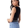 thumbnail image 2 of Women's Sheer Contrast Mesh Slim Fitted Sleeveless Crop Tank Top, 2 of 5