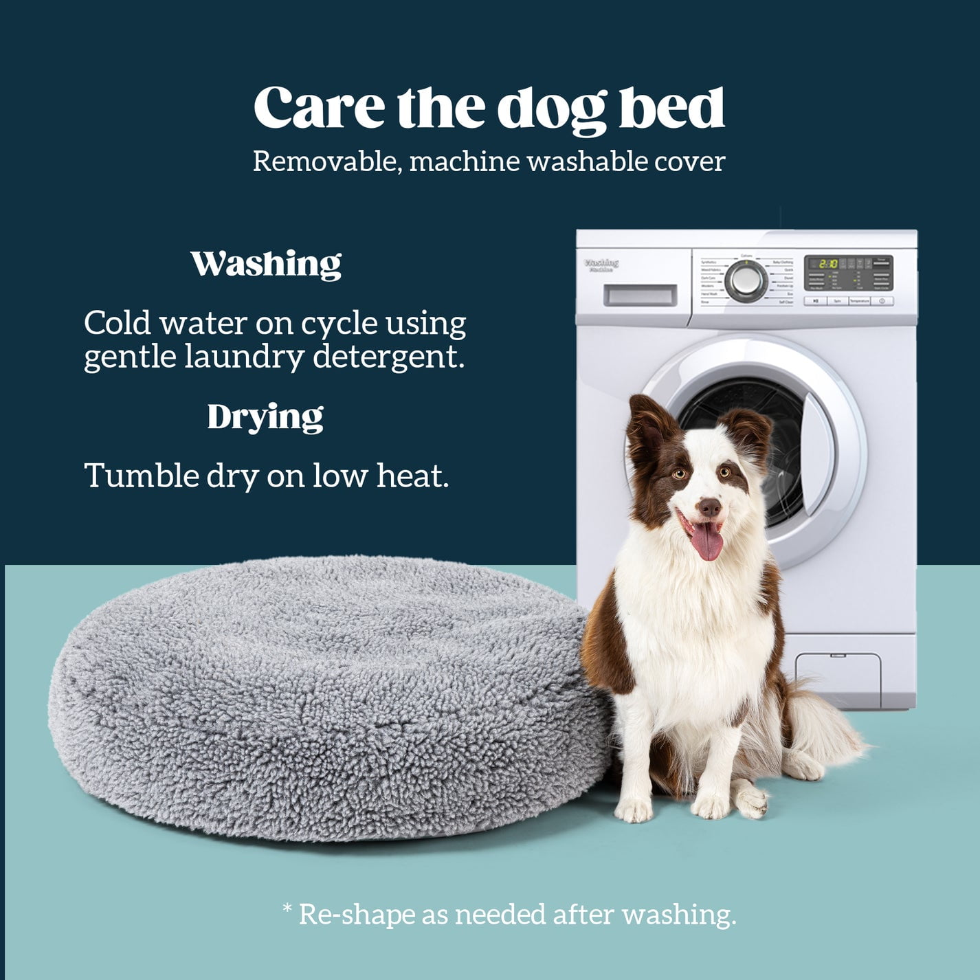 Pelzin Stoutwool Indestructible Dog Bed - Round Chew Proof Dog Bed - Fluffy Pillow Bed for Aggressive Chewers - Durable - Washable - Ideal for Small Dog Breeds - 25", Charcoal