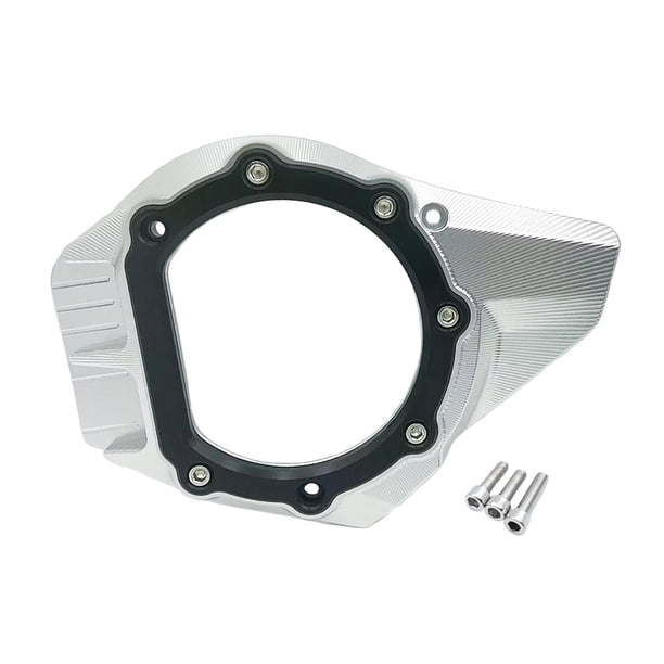 Accesorio de cubierta de entrada de aire, piezas de repuesto con vidrio de inspección, cubierta de motor de bicicleta automática, protector de caja de negro sobre
