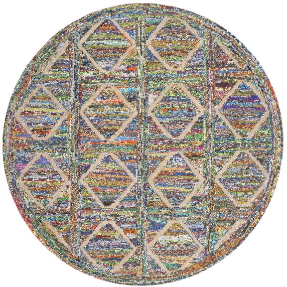 SAFAVIEH Nantucket Branden Geometric Area Rug, Multi, 4' x 4' Round