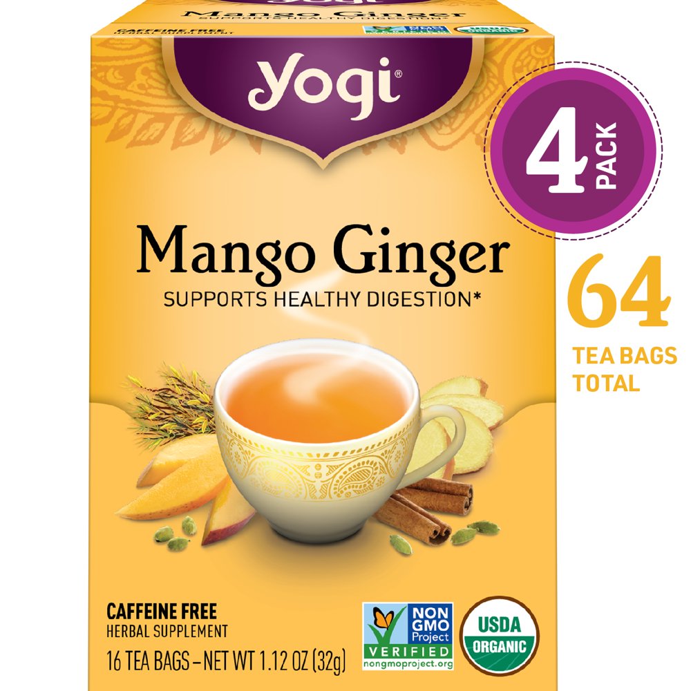 Yogi Tea, Herbal Tea Bags, Mango Ginger Tea, Supports Healthy Digestion