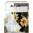 thumbnail image 4 of No Hook Cloth Fabric Shower Curtain with Snap in Liner, Yellow Sunflower Waterproof Shower Curtains Set with See Through Top Window, Summer Bee Black Abstract Botanical Bath Curtains Shower 60"x72", 4 of 6