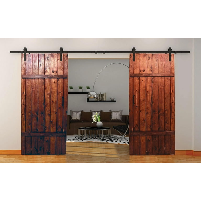 78 in. Soft Close Espresso Solid Steel Sliding Rolling Barn Door Hardware Kit for Single Wood Doors 78 in. Soft Close Espresso Solid Steel Sliding Rolling Barn Door Hardware Kit for Single Wood Doors