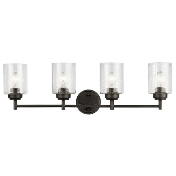 4 Light Vanity Light Approved for Damp Locations with Contemporary Inspirations 30 inches Wide-Olde Bronze Finish Bailey Street Home 147-Bel-2748837
