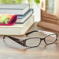 thumbnail image 2 of Equate Women's Poppy Rectangle Reading Glasses with Case, Snow Leopard, +3.00, 2 of 9