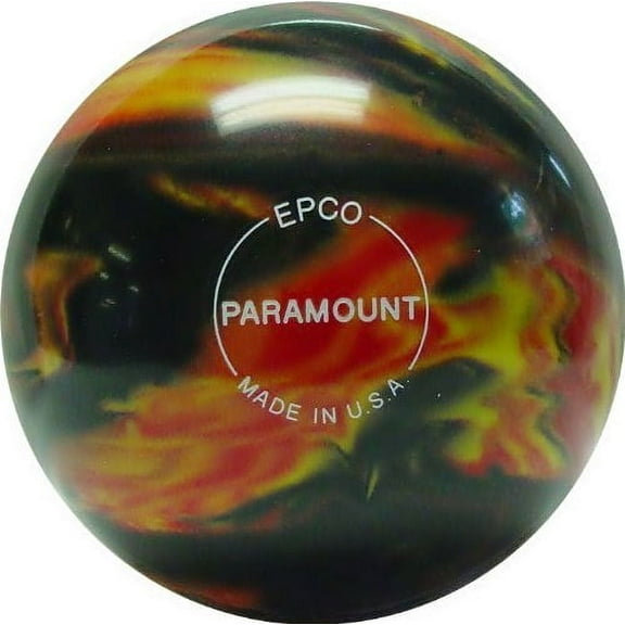 EPCO Candlepin Bowling Ball- Marbleized - Black, Red & Yellow Single Ball (Size:4 1/2 inch- 2lbs. 7oz.;)