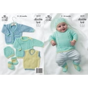 King Cole 3319 Knitting Pattern Sweater, Tank Top, Cardigan, Boots and Hat