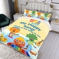 thumbnail image 3 of Fideos y Amigos Conjunto de sábanas temático, trío de piezas, cómodo y amigable con la piel, diseño único, regalo de decoración para el hogar para familiares, amigos y fans,135cm *200cm, 3 of 6