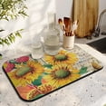 thumbnail image 3 of 2 Pack Washable Rubber Sunflower Cute Floral Dish Drying Mats for Kitchen Counter Home Large Coffee Bar Pad Accessories and Decor for Utensils Stemware (2pcs 19.5''x12''), 3 of 6