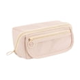 thumbnail image 3 of Big Capacity Pencil Case - Pouch Organizer for Pens, Stationery, Cosmetics - Adults, Men, Women - Office Essentials, School Supplies Beige, 3 of 8