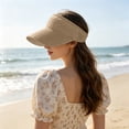 thumbnail image 6 of Ponytail Visor Hat for Women | Wide Brim Sun Protection Cap | Breathable Open Top, Quick Drying Fabric, Sweat Absorbent Band, Adjustable Fit, Summer Beach Activewear, 6 of 7