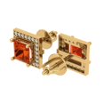 thumbnail image 2 of 2.24 ct Screw-Back Stud Earrings for Women | 5.5mm Princess Cut Simulated Red Diamond | 18K Yellow Gold, 2 of 5