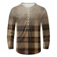 thumbnail image 3 of T-Shirt Men Patchwork Color Crew Neck Button Up Large Size Digital Printed Long Sleeve Men Shirts Yellow M, 3 of 3