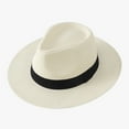 thumbnail image 2 of UJNDER Men's Summer Sun Hat Wide Brim Straw Cowboy Hat for Outdoor Activities Like Fishing and Gardening White2, 2 of 3