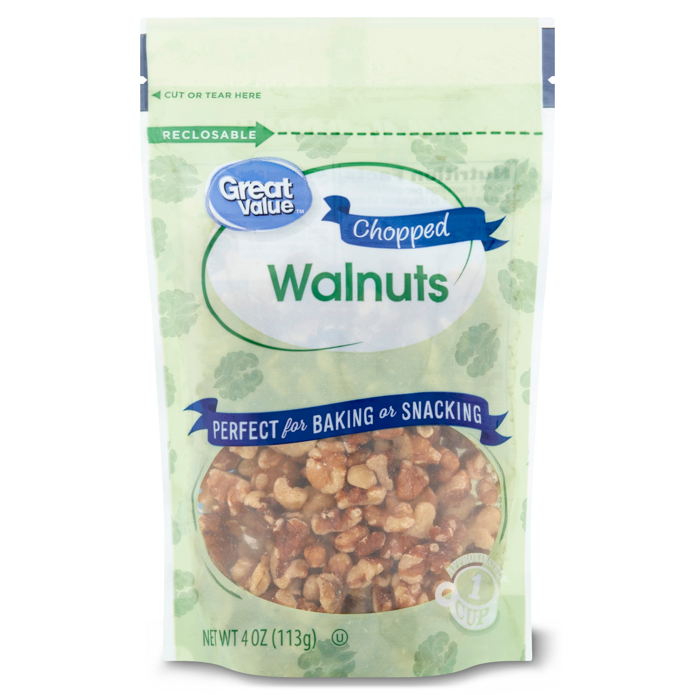 Great Value Chopped Walnuts, 4 oz