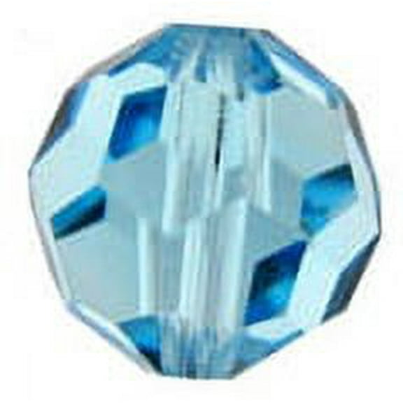 Swarovski Round Crystal Beads Item #5000 Aquamarine Color 8mm Size - 12 Pieces