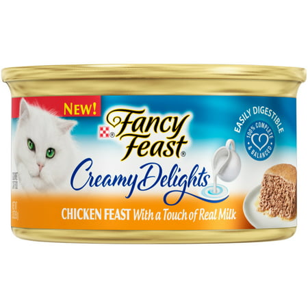 (24 Pack) Fancy Feast Creamy Delights Classic Chicken Feast with a Touch of Real Milk Wet Cat Food, 3 oz. (Best Milk For Cats)
