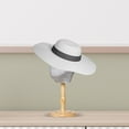 thumbnail image 4 of Cabeza de maniquí con exhibición de sombrero, modelo de cabeza de maniquí, portátil de mesa con Base de madera Base Corta Gris Yuyangstore Cabeza de maniquí, 4 of 7