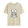 thumbnail image 1 of T-Shirt Décontracté pour Hommes à Col Rond Imprimé de Pâques Manches Courtes, 1 of 1