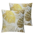 thumbnail image 2 of Nawypu  Spring Pillows Decorative Throw Pillow Covers 2pcs, Tropical Monstera Palm Leaf Floral Print Fabric Double Sided Square Pillow Cases Pillowcase Sofa Cushion White, 2 of 6
