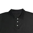 thumbnail image 5 of ALLLIST Casual Tops for Men Collared Short Sleeve Black Solid T-Shirts Ribbed Casual Button Polo T Shirts for Men, 5 of 7