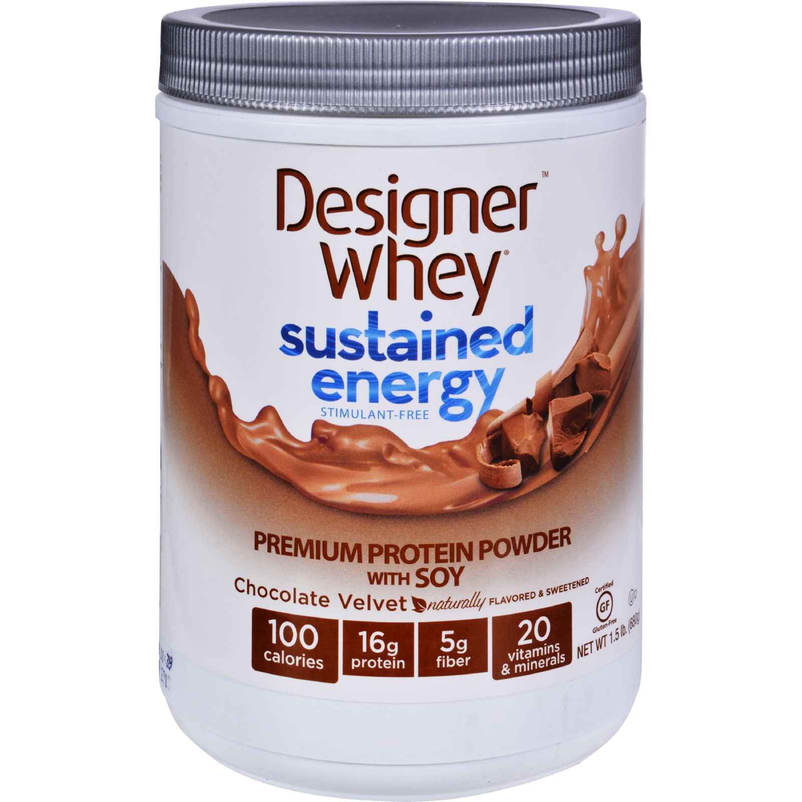 Designer Whey Protein Powder Sustained Energy Chocolate Velvet 1.