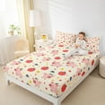 thumbnail image 4 of jejeloiu Pink Pig Queen Sheet Sets,Apple Stars Pattern Bed Set For Kids 4pcs, 4 of 7