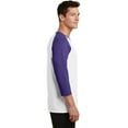 thumbnail image 3 of Port & Co Adult Male Men Heather Long Sleeves T-Shirt Wht/Purple 2X-Large, 3 of 6