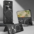 thumbnail image 6 of Case for Google Pixel 9 Pro Fold with Rotatable Kickstand, Military Grade Shockproof Protective Phone Case with Slide Camera Cover for Google Pixel 9 Pro Fold CQ Black, 6 of 9