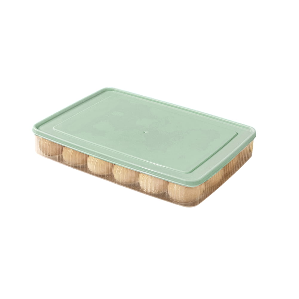 KYAIGUO Refrigerator Egg Storage Box 24 Compartment Egg Tray Container Box Refrigerator Portable Egg Carton(Blue)