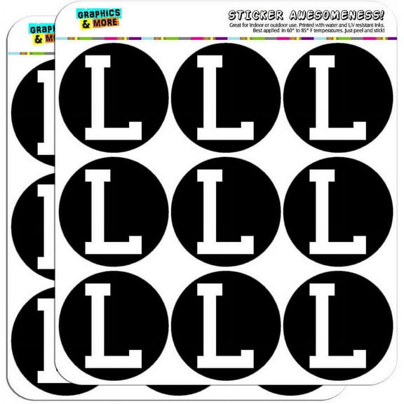 Letter L Initial Black White 18 2" Planner Calendar Scrapbooking Crafting Stickers