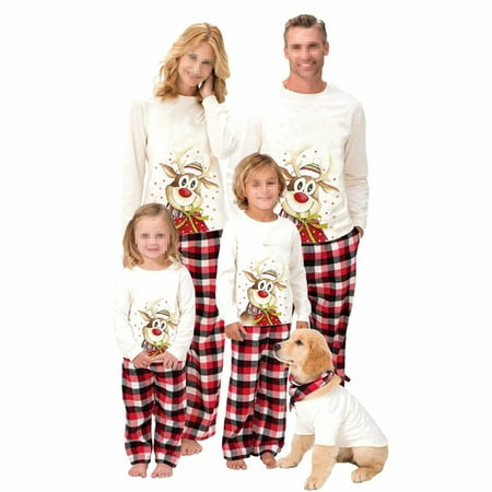 

Family Christmas Pajamas Matching Sets Pjs for Adults Kids Holiday Home Xmas Family Sleepwear Set