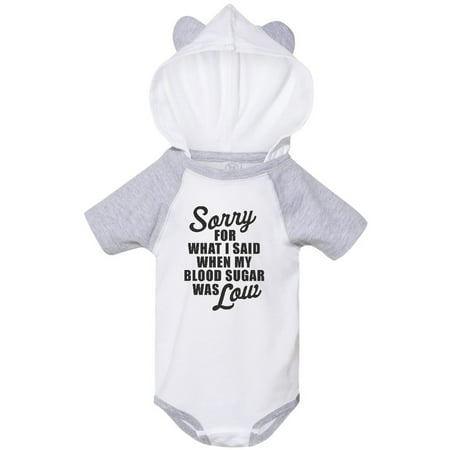 

Inktastic Diabetes Awareness Sorry for What I said When my Blood Sugar was low Gift Baby Boy or Baby Girl Bodysuit