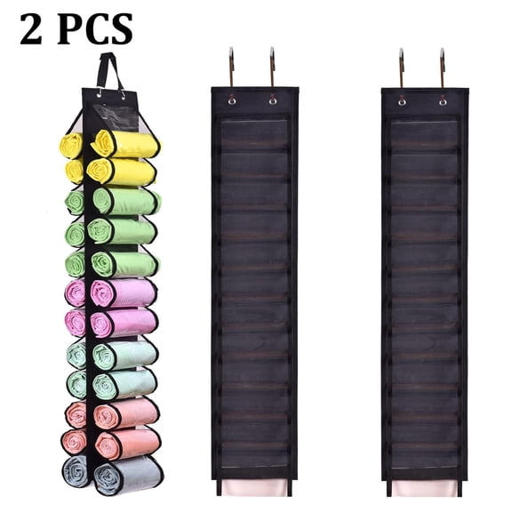 Legging Storage Bag Storage Hanger Can Holds 24 Leggings or Shirts Jeans Compartment Storage Hanger,Foldable Legging Organizer Clothes Portable,Black