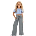 thumbnail image 2 of Kureaily Girls Wide Leg Pants Casual Trousers Loose Fit Long Pants Comfortable Stretchy Soft Fabric For Everyday Play And School Wear/ 12-13 Years/ Big Kid (Gray), 2 of 4