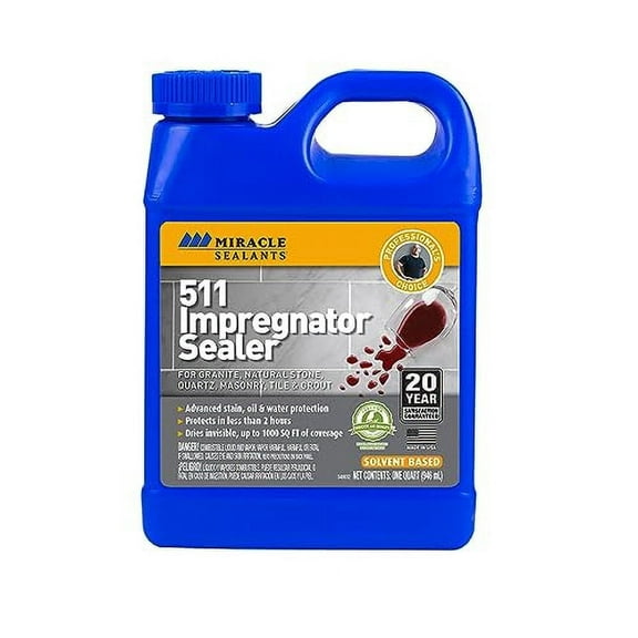 Miracle Sealants 511QT6 511 Impregnator Sealer, Quart, Clear, 32 Fl Oz
