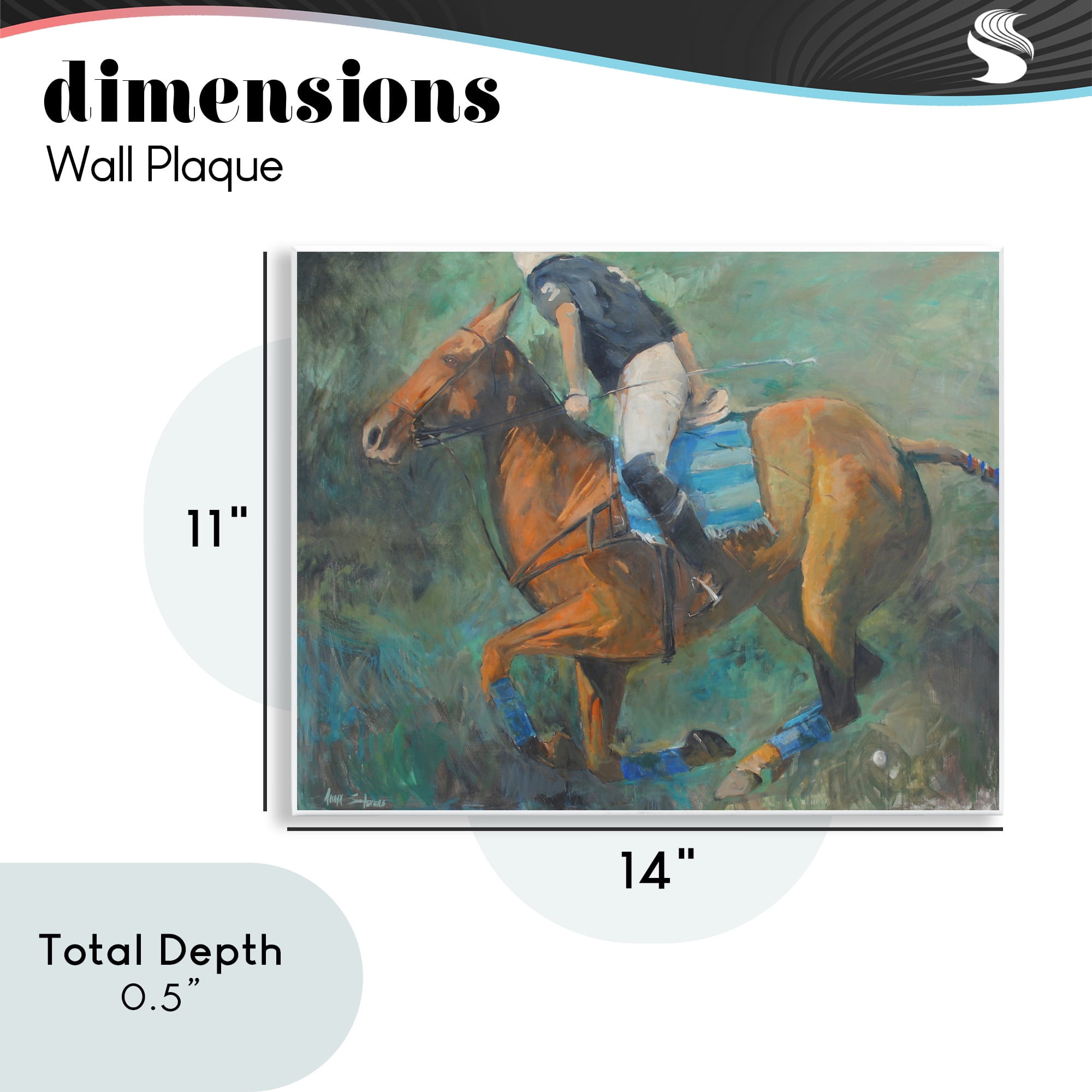 Stupell Industries Polo Rider in Dynamic Motion Wall Plaque Art, design by Jadei Graphics