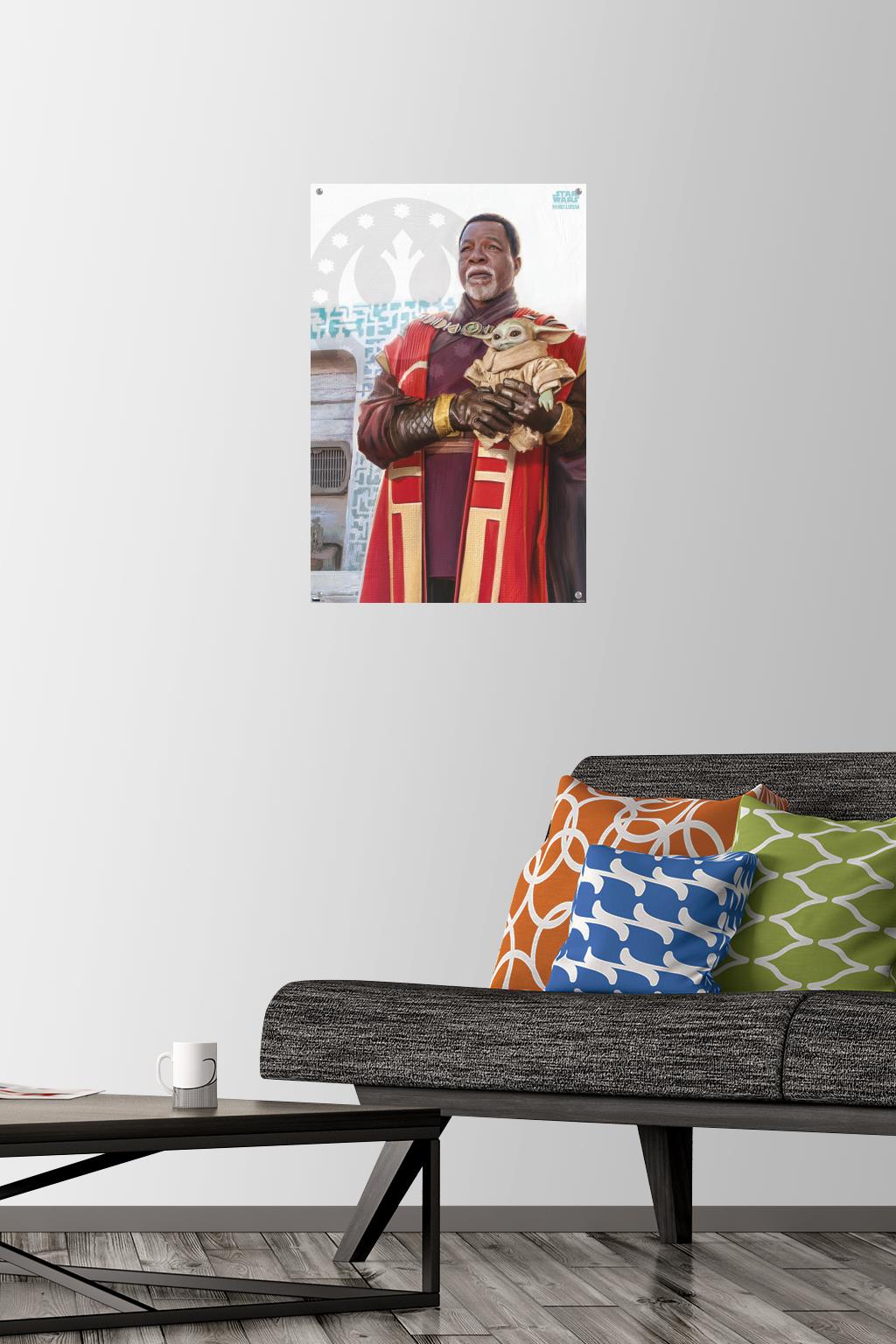 Star Wars: The Mandalorian Season 3 - Grogu and Greef Karga Wall Poster with Push Pins, 14.725" x 22.375"
