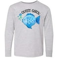 thumbnail image 3 of Inktastic Cutest Catch Cute Blue Fish Long Sleeve Youth T-Shirt, 3 of 5