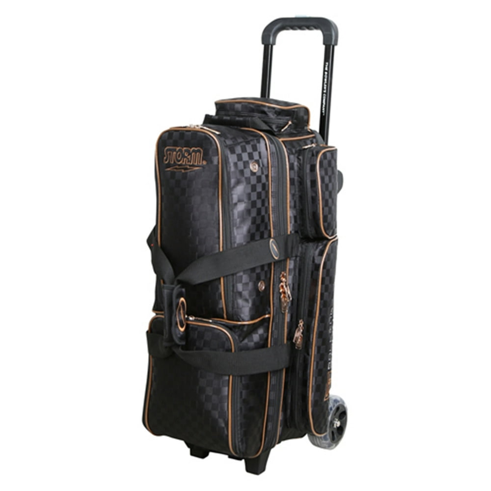 Storm 3 Ball Rolling Thunder Checkered Bowling Bag Black/Gold